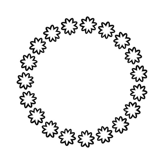 벡터 그림에서 장식 장식을 위한 꽃 원 테두리 디자인 둥근 꽃 프레임 링
