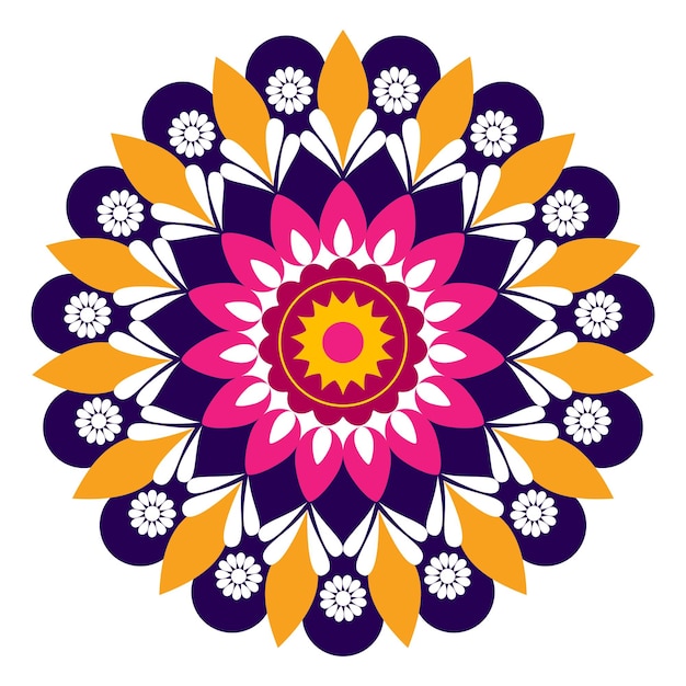 Flower colorful creative mandala with fully editable EPS illustrator file