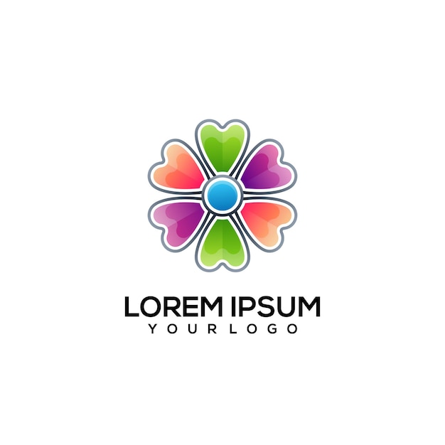 Illustrazione del logo colorato fiore