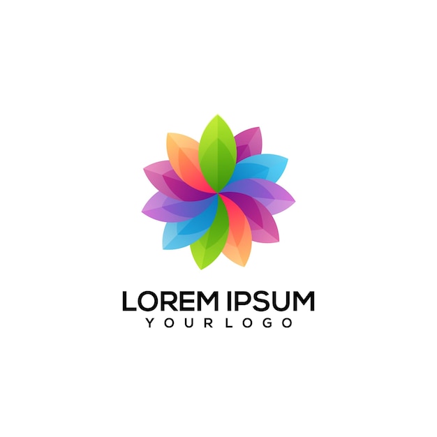 Vector flower colorful logo illustration