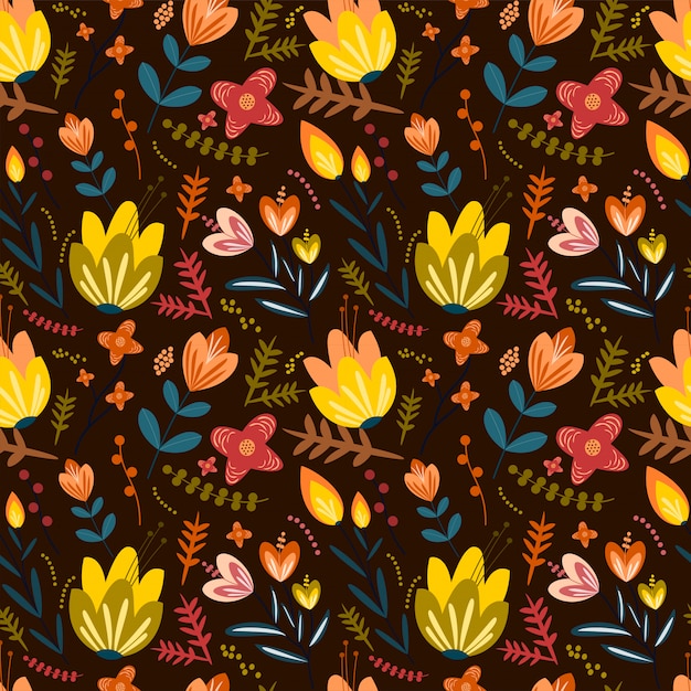 Flower Colorful Seamless Pattern