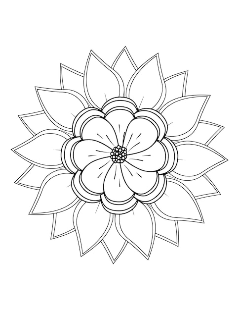 Printable Mandala Adult Coloring Pages Floral Mandala Easy