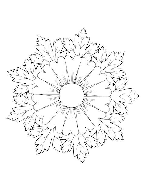 Flower coloring book page, Adult Coloring book page for amazon. Flower coloring Book Page.