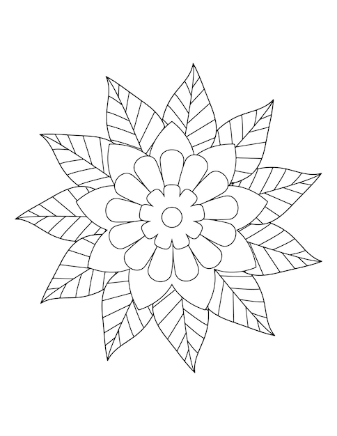 Flower coloring book page, Adult Coloring book page for amazon. Flower coloring Book Page.