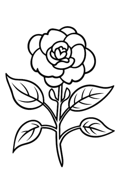 flower coloring book page outline