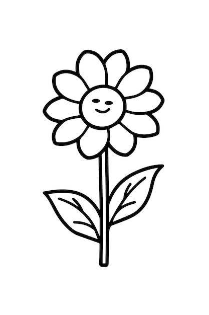 flower coloring book page outline