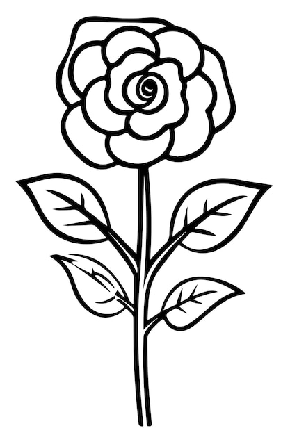 flower coloring book page outline