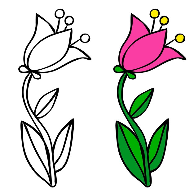 Flower coloring book