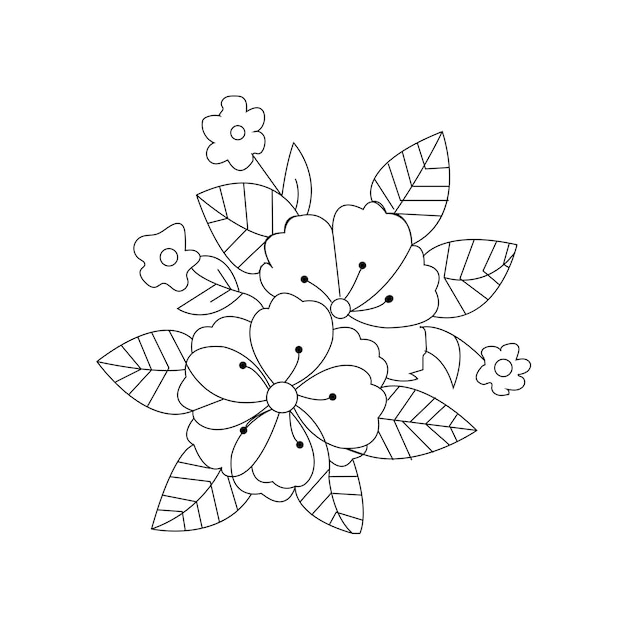 Flower coloring page for kids