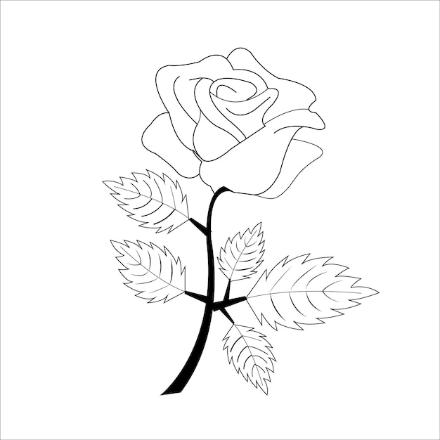 Premium Vector | Flower coloring page for kids