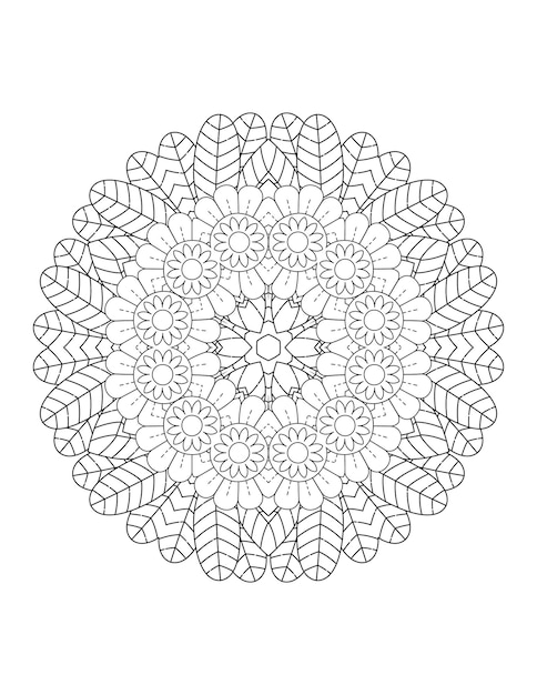 Flower coloring page. mandala. flower mandala. coloring page