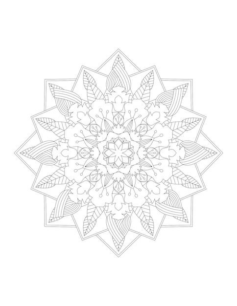 Flower coloring page. mandala. flower mandala. coloring page