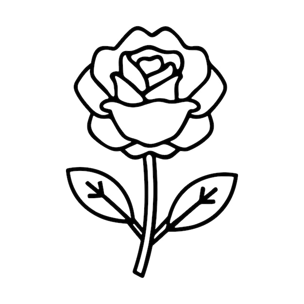 Flower coloring page Rose coloring book pages and vector hand drawing line art sketch art Outline