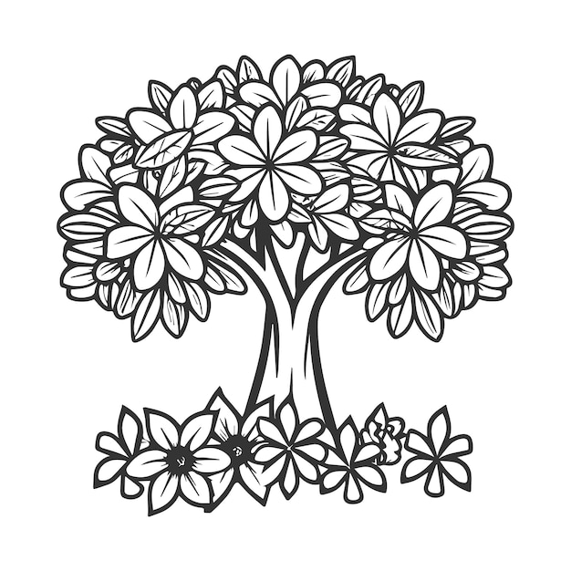 Flower coloring page vector flower line art white background cute flowers printable coloring page