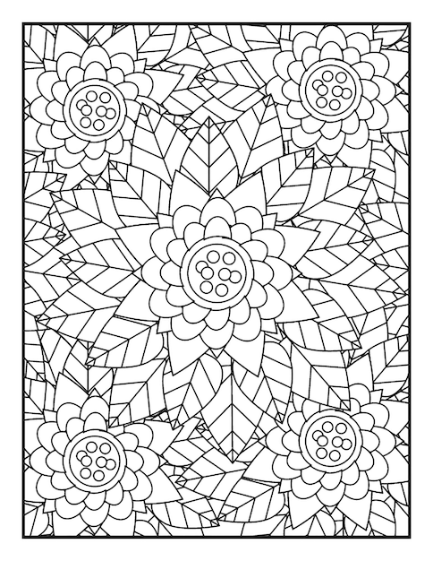 Flower coloring pages background
