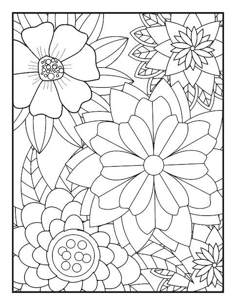 Flower coloring pages background