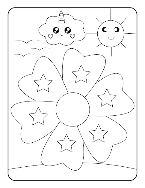 子供のための花の着色のページ