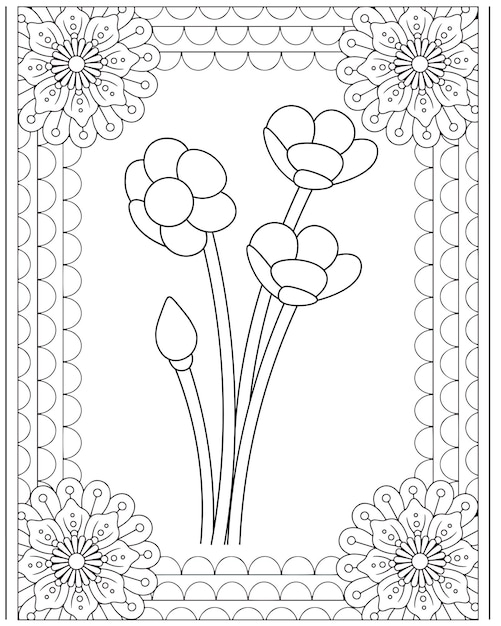 Flower Coloring Pages Kids interior