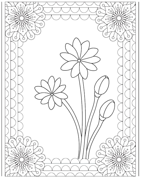 Disegni da colorare di fiori interni per bambini