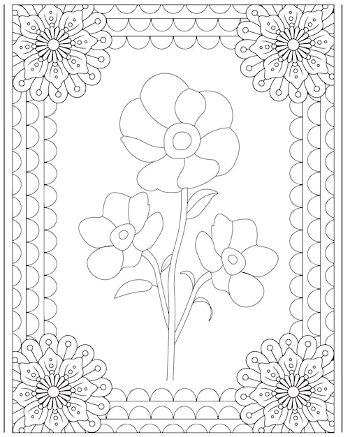 Flower Coloring Pages Kids interior