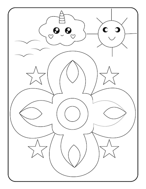 Flower coloring pages for kids