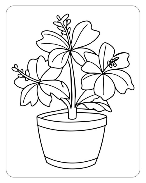 Premium Vector | Flower coloring pages for kids