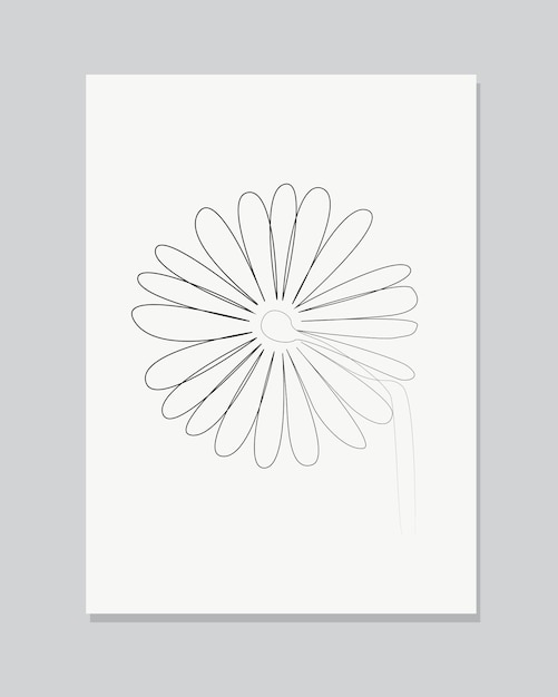 flower continuous line art illustration