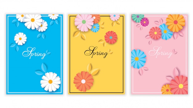 Vector flower cover set