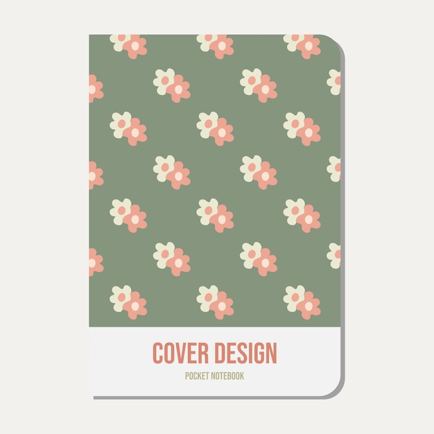 Шаблон обложки цветка для брошюры каталога книги планировщика ноутбука бесшовный цветочный узор