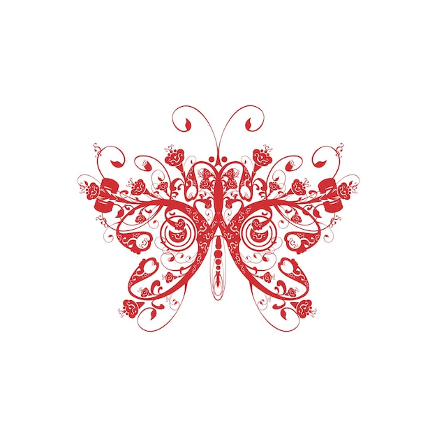 Flower craft butterfly icon design on a white background