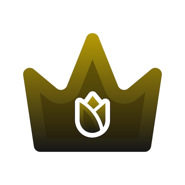 Flower crown gradient logo design template icon