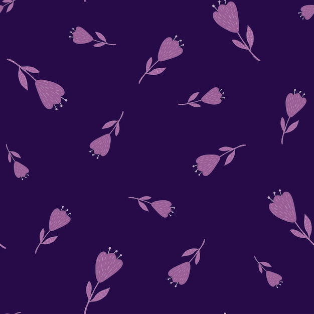 Flower cute seamless pattern. Hand drawn field background. Repeated texture in doodle style for fabric, wrapping paper, wallpaper, tissue. Vector illustration.