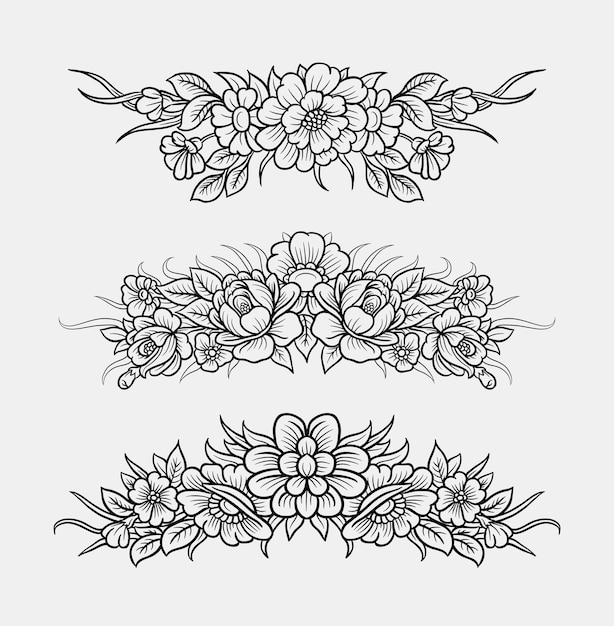 Premium Vector | Flower decoration hand drawing