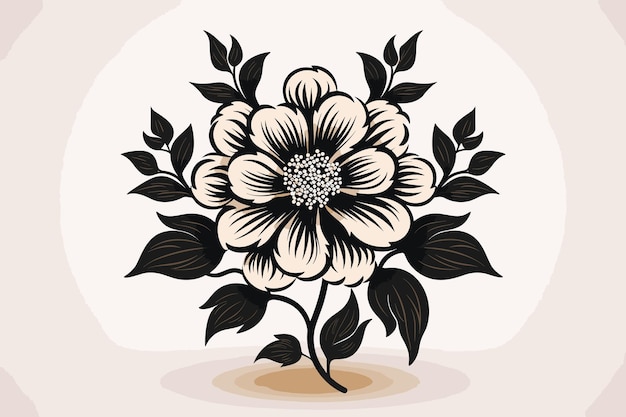 flower design black and white and vector illustrator art