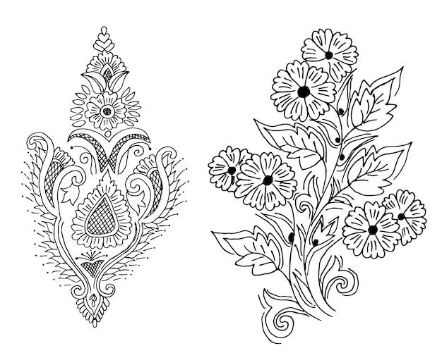 Flower design drawing