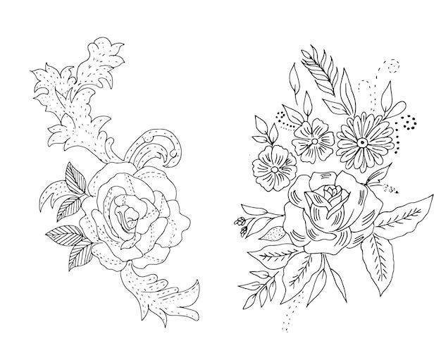 Flower design drawing