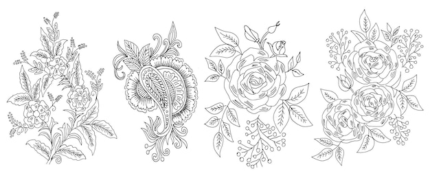 Vector flower design drawing