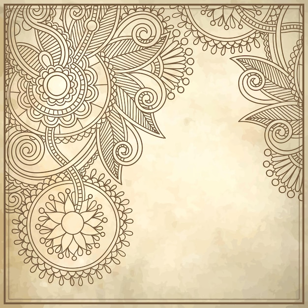 Flower design on grunge background