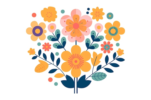 Flower design illustration for logo wall art sticker and printing