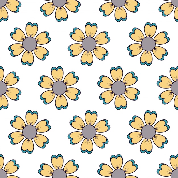 Flower design seamless pattern