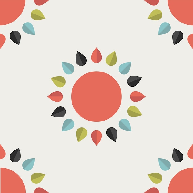 Flower design wallpaper. Stylized floral pattern.