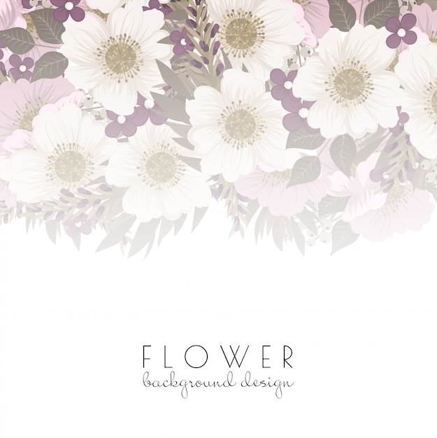 Vector flower designs border - pink flowers