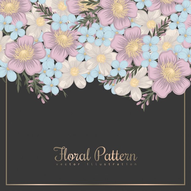 Flower designs border - spring flowers