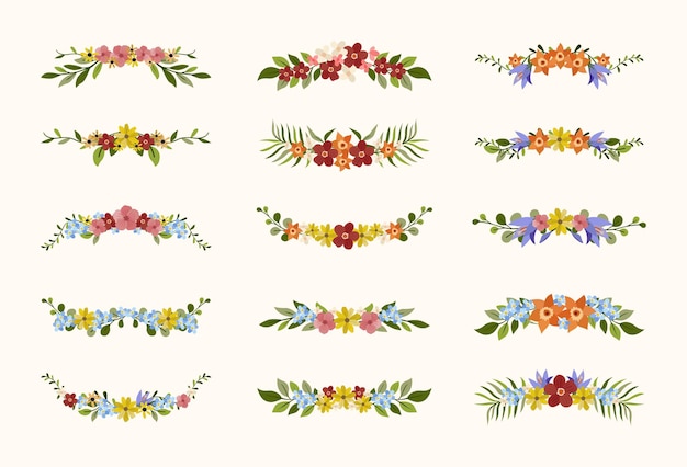 Vector flower divider in flat design