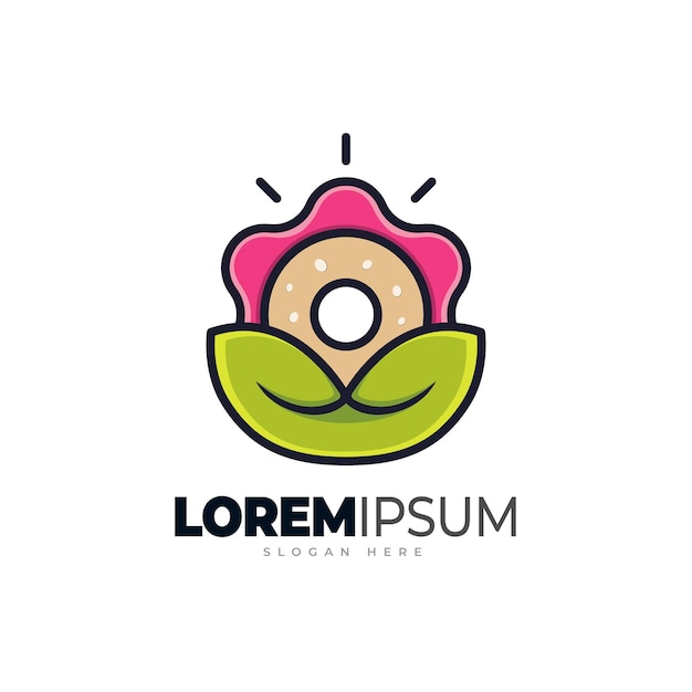 Flower donuts logo template