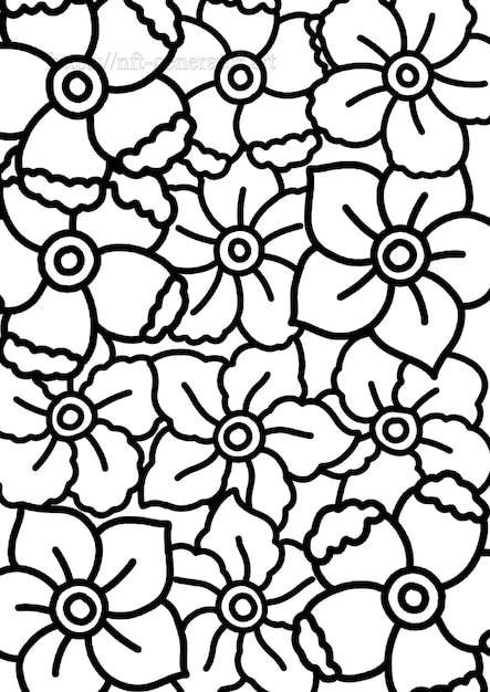 Flower Doodle Coloring Book for educational or studying kid