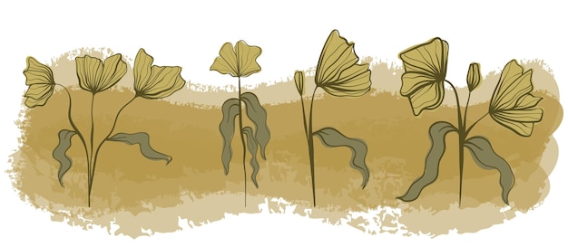 Illustrazione disegnata a mano di vettore di scarabocchio del fiore 04