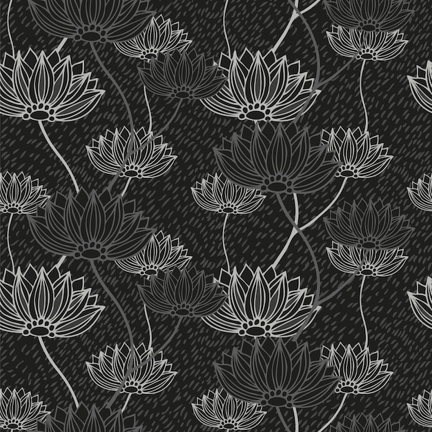 Vector flower doodle pattern vector hand drawn floral illustration