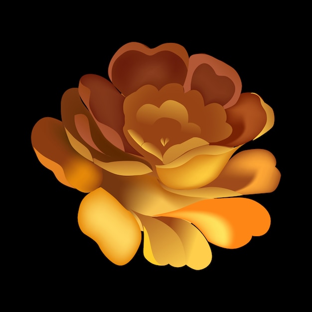 Vector flower element on black background.