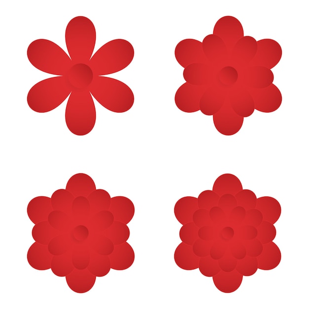 Vector flower element of floral paper cut paper cut of flower shape and spring symbol